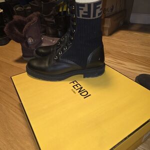Fendi Black Leather Men's Boots